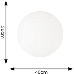 ValueLights Isla White Paper Globe Ceiling Lamp Shade 40cm - Wilko - thumbnail 5