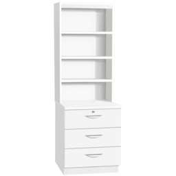 R White Cabinets 3 Drawer 4 Shelf White Storage Chest with Hutch - Wilko - thumbnail 3
