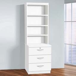 R White Cabinets 3 Drawer 4 Shelf White Storage Chest with Hutch - Wilko - thumbnail 1