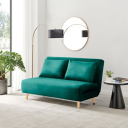 Furniturebox Billie 2 Seater Green Velvet Sofa Bed - Wilko - thumbnail 5