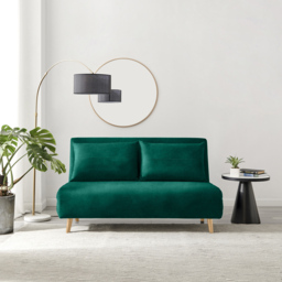 Furniturebox Billie 2 Seater Green Velvet Sofa Bed - Wilko - thumbnail 6