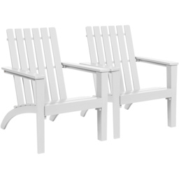 Costway White Acacia Wood Adirondack Garden Chair - Size: 1 Seater - Wilko - thumbnail 4