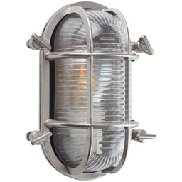ValueLights Bow Polished Aluminium Outdoor Wall Bulkhead Light - Size: 16.4 x 20 x 20cm - Silver - Wilko