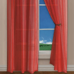 Velosso Riva Plain Red Slot Top Voile Panel Curtain 150 x 122cm - Size: W 150 x D 122cm - Wilko - thumbnail 4