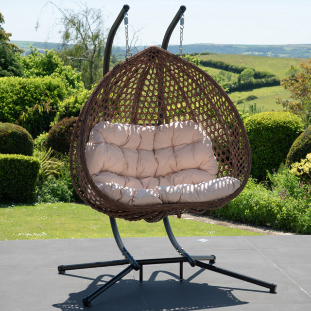 Artemis Home Alston 2 Seater Cream Garden Hanging Egg Chair - Size: 190 x 130 x 75cm - Wilko - image 1