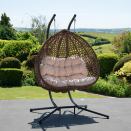 Artemis Home Alston 2 Seater Cream Garden Hanging Egg Chair - Size: 190 x 130 x 75cm - Wilko - thumbnail 6
