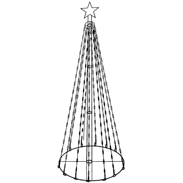 Groundlevel LED Metal Outdoor Christmas Tree 10ft - Multi - Wilko - image 1