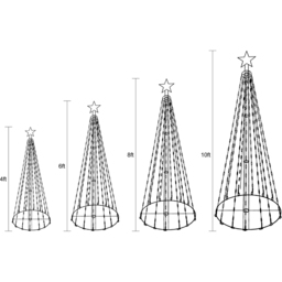 Groundlevel LED Metal Outdoor Christmas Tree 10ft - Multi - Wilko - thumbnail 6