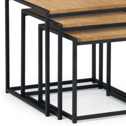 Julian Bowen Tribeca Euro Oak Nest of Tables Set of 3 - Size: 45 x 45 x 45cm - Black - Wilko - thumbnail 6
