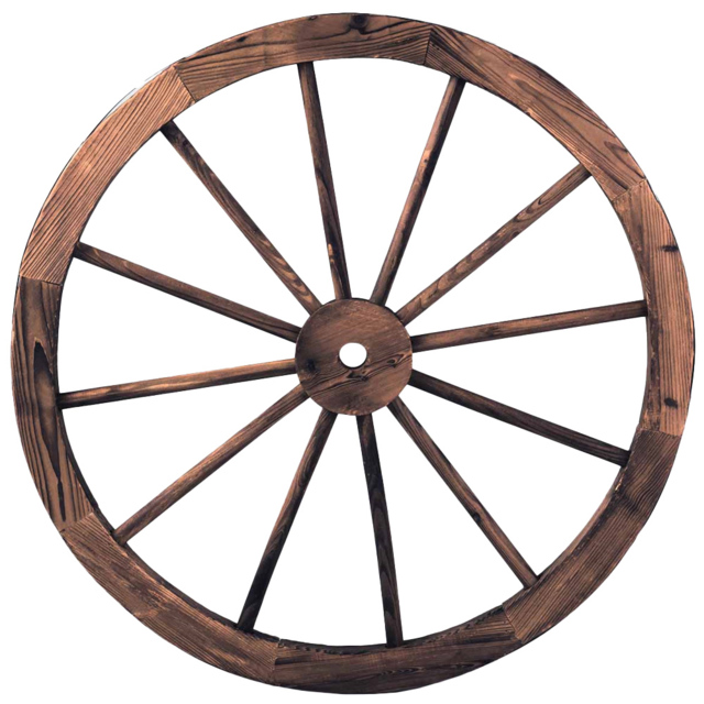 Costway Decorative Wooden Wheels 76cm Set of 2 - Size: 78 x 78 x 10cm - Brown - Wilko - image 1