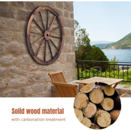 Costway Decorative Wooden Wheels 76cm Set of 2 - Size: 78 x 78 x 10cm - Brown - Wilko - thumbnail 6
