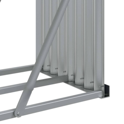 vidaXL Grey Galvanised Steel Firewood Log Holder 100 x 300 x 45cm - Wilko - thumbnail 6