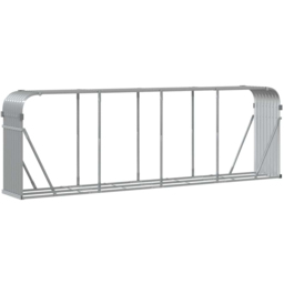 vidaXL Grey Galvanised Steel Firewood Log Holder 100 x 300 x 45cm - Wilko - thumbnail 1