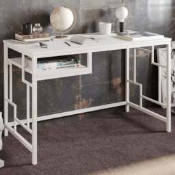 Decorotika Victory Single Shelf Wide Study Desk White - Size: 75 x 120 x 60cm - Wilko - thumbnail 1