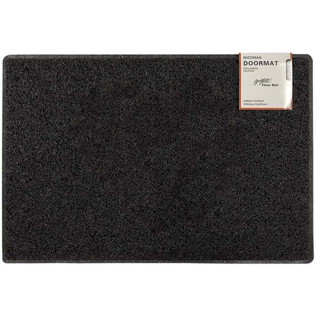 Oseasons Black Plain Doormat 60 x 40cm - Wilko - image 1