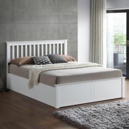 Malmo King Size White Wooden Ottoman Bed Frame - Bedmaster - Wilko - thumbnail 1