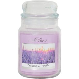 Lavender & Vanilla Large Mason Jar Candle - Purple - True Aroma - Wilko - thumbnail 1