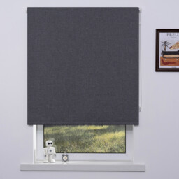 Trends Jute Textured Blackout Blind - Dark Grey/90cm - Trend Blinds - Wilko