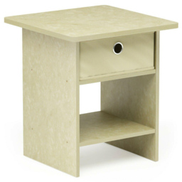 Walplus Dario Single Drawer Single Shelf Ivory End Table - Size: 39.37 x 45.21 x 39.37cm - Brown - Wilko - thumbnail 3