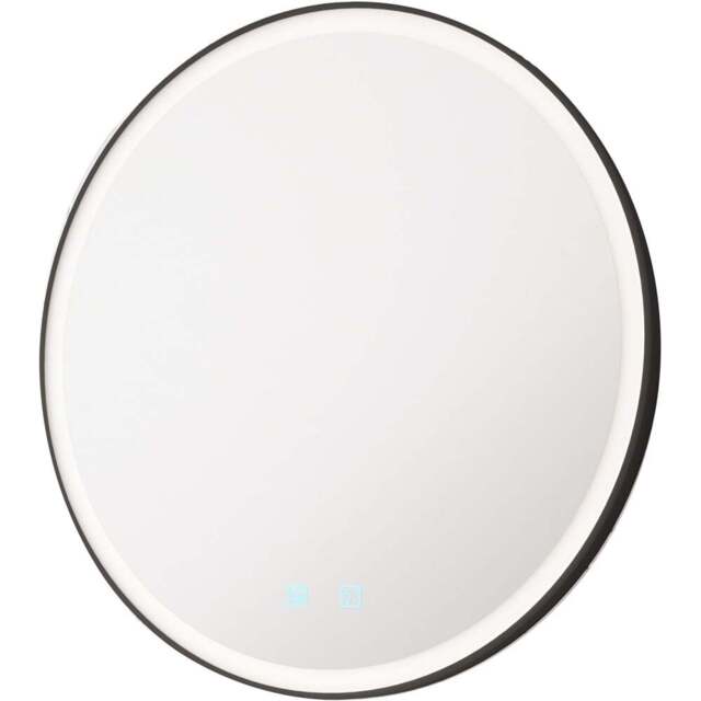 Sorrelis Galen Round Black Frame Tunable LED Mirror 60cm - Size: 60 x 60 x 3.2cm - Wilko - image 1