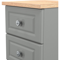 Crowndale Norfolk 3 Drawer Dusk Grey and Bardolino Oak Bedside Cabinet Ready Assembled - Dusk Grey & Bardolino Oak - Wilko - thumbnail 6