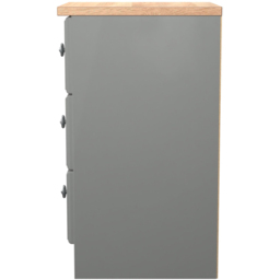 Crowndale Norfolk 3 Drawer Dusk Grey and Bardolino Oak Bedside Cabinet Ready Assembled - Dusk Grey & Bardolino Oak - Wilko - thumbnail 4