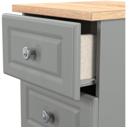 Crowndale Norfolk 3 Drawer Dusk Grey and Bardolino Oak Bedside Cabinet Ready Assembled - Dusk Grey & Bardolino Oak - Wilko - thumbnail 7