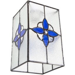 Happy Homewares Traditional Tiffany Style Clear Glass Pendant Shade with Royal Blue Panels - Size: 21 x 14 x 14cm - Wilko - thumbnail 4