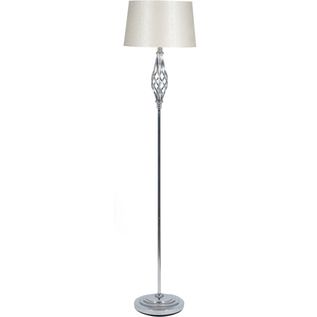 Pacific Lifestyle Jenna Silver Metal Twist Floor Lamp - Wilko - image 1