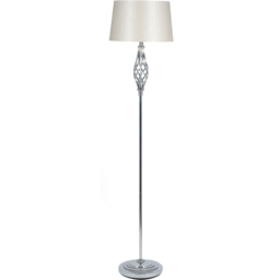 Pacific Lifestyle Jenna Silver Metal Twist Floor Lamp - Wilko