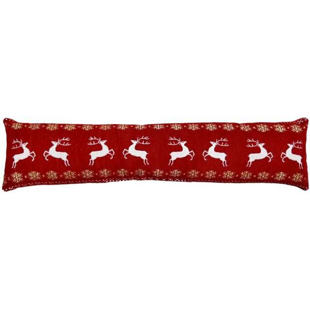 Noel Square Christmas Dancing Star Draught Excluder - Size: 24 x 90 x 10cm - Red - Wilko - image 1