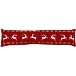 Noel Square Christmas Dancing Star Draught Excluder - Size: 24 x 90 x 10cm - Red - Wilko