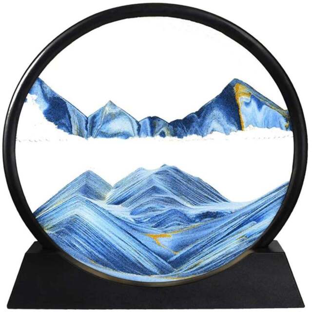 Dyzi Blue 3D Dynamic Sand Landscape Rotatable Art Frame - Size: 17.78 x 17.78 x 4cm - Wilko - image 1