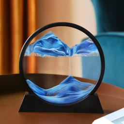 Dyzi Blue 3D Dynamic Sand Landscape Rotatable Art Frame - Size: 17.78 x 17.78 x 4cm - Wilko - thumbnail 3