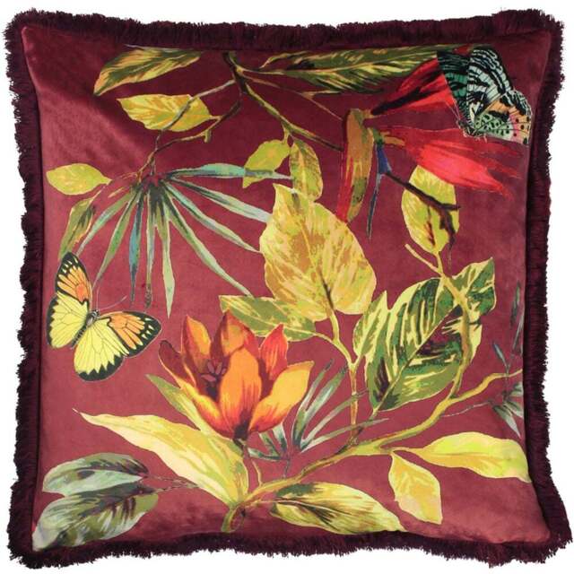Paoletti Cahala Berry Tropical Cushion - Size: 50 x 50cm - Purple - Wilko - image 1