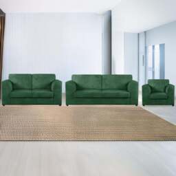 Luxor 6 Seater Green Jumbo Cord Full Back Sofa Suite - Wilko