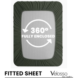 Velosso Microfibre Double Olive Fitted Sheet - Green - Wilko - thumbnail 4