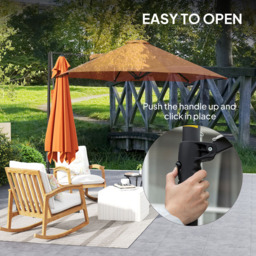 Outsunny Orange Rotating Offset Roma Parasol 2.5m - Size: 3m - Wilko - thumbnail 7