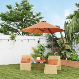 Outsunny Orange Rotating Offset Roma Parasol 2.5m - Size: 3m - Wilko - thumbnail 3