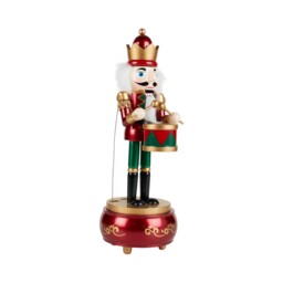Musical Nutcracker Playing the Drum Ornament Red - Sleigh Bells Ring - Wilko - thumbnail 3