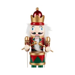 Musical Nutcracker Playing the Drum Ornament Red - Sleigh Bells Ring - Wilko - thumbnail 4