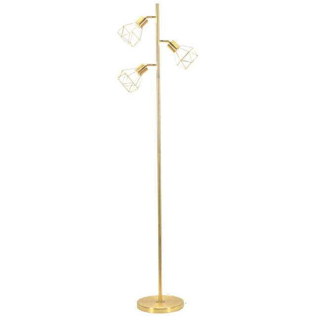 ValueLights Angus Brushed Gold 3 Way Metal LED Floor Lamp - Wilko - image 1