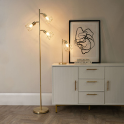 ValueLights Angus Brushed Gold 3 Way Metal LED Floor Lamp - Wilko - thumbnail 5