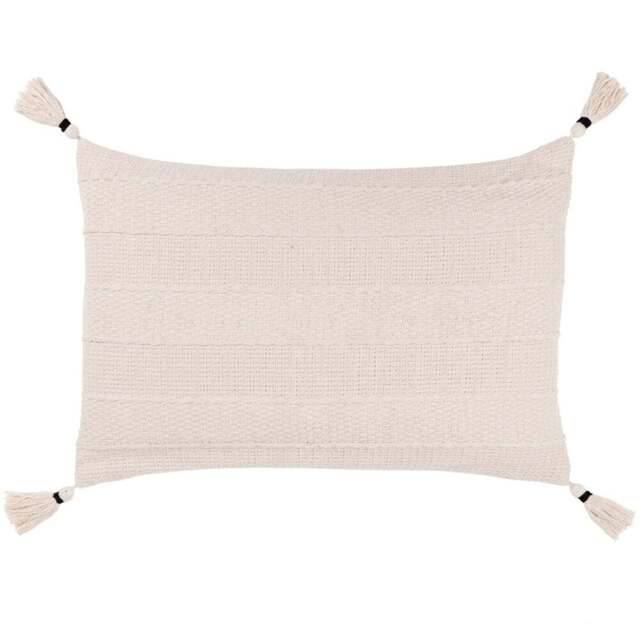 Yard Caliche Natural Tasselled Cushion - Size: 60 x 40cm - Cream - Yard Living - Wilko - image 1
