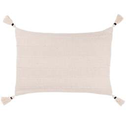 Yard Caliche Natural Tasselled Cushion - Size: 60 x 40cm - Cream - Yard Living - Wilko