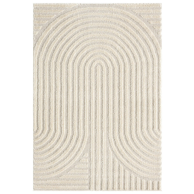 Desire Rugs Isabella Cream Embossed Mazia Arch Lines Rug 160 x 230cm - Wilko - image 1
