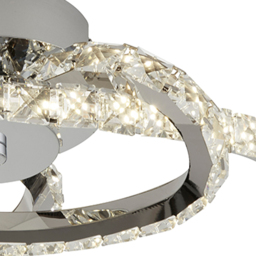 Lighting Collection Flush with Glass Trim LED Ceiling - Size: 11.5 x 44 x 44cm - Silver - Wilko - thumbnail 5