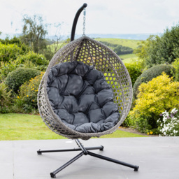 Artemis Home Bradshaw Dark Grey Swing Egg Pod Chair - Size: 1 Seater - Wilko