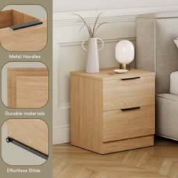 Vida Designs Trega 2 Drawer Pine Bedside Cabinet Set of 2 - Wilko - thumbnail 7