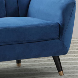 Morgan 2 Seater Blue Plush Velvet Sofa - Artemis Home - Wilko - thumbnail 4